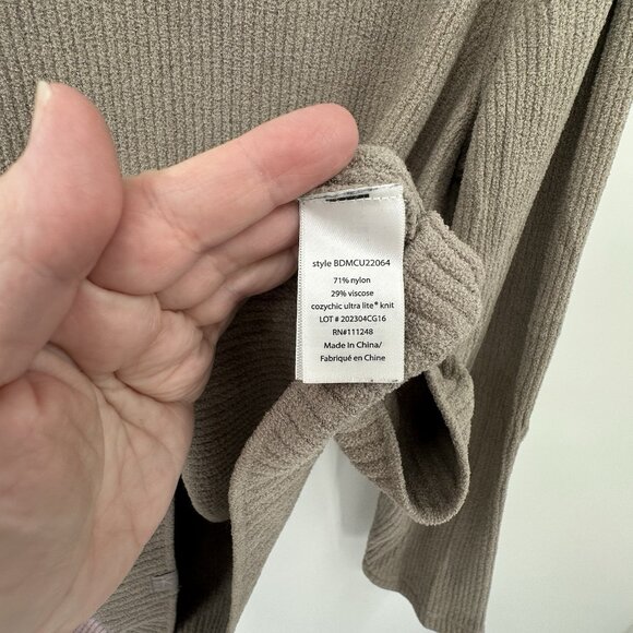 BAREFOOT DREAMS cozychic ultra lite ribbed crewneck sweatshirt sweater nickel M - Picture 9 of 9